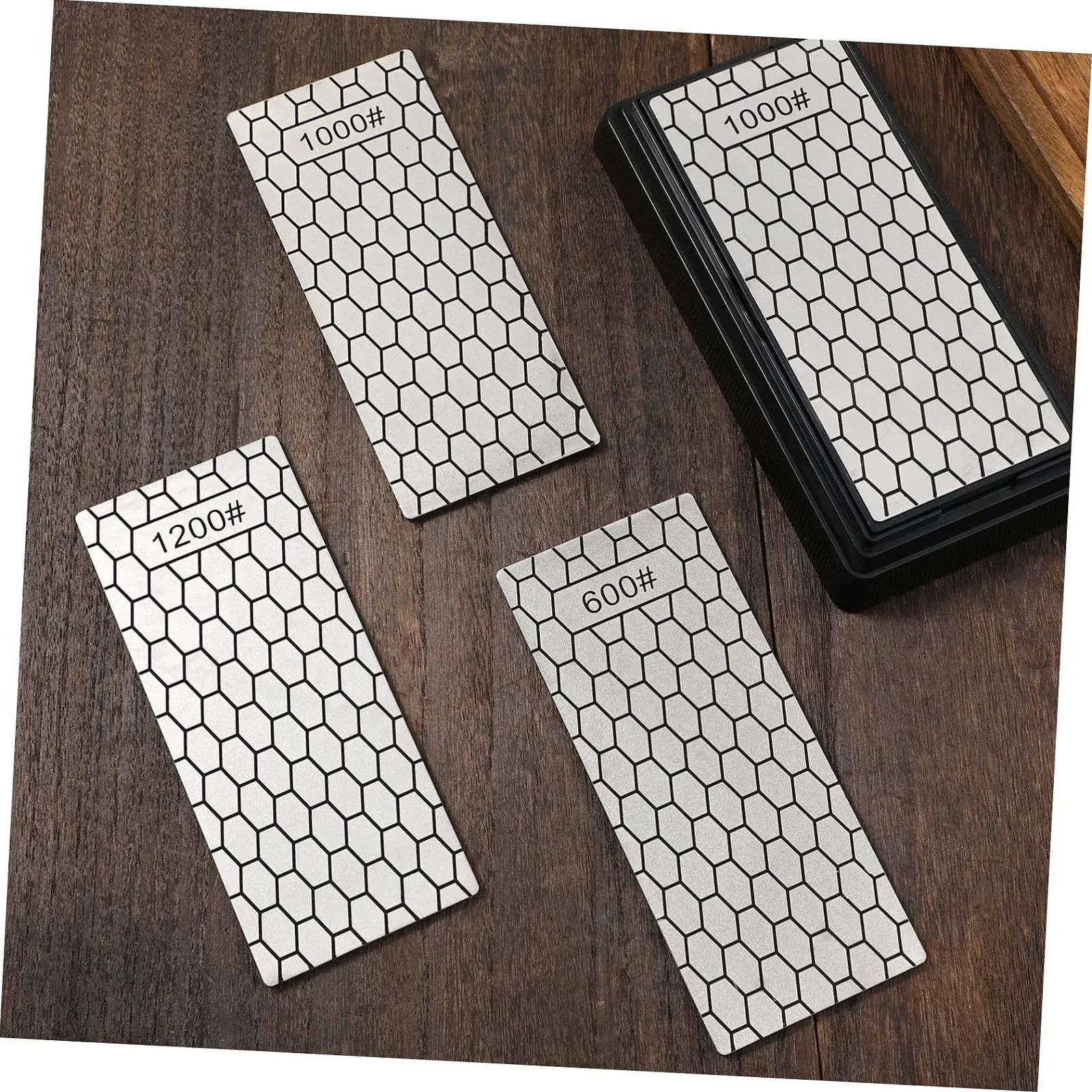 Алмазный точильный камень Diamant 3 шт 600/1000/1200 грит с нескользящим основанием, фото №3