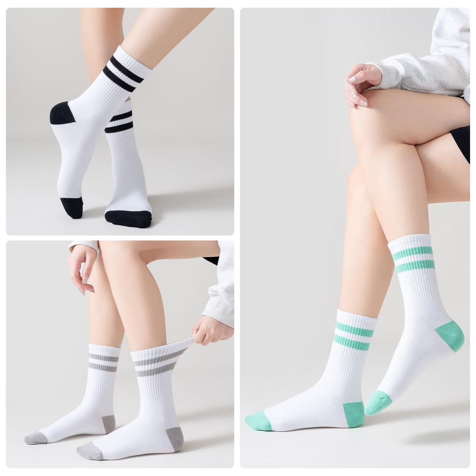 Теннисные носки 6 пар Полосатые спортивные носки с хлопковой подкладкой 39-42, фото №6