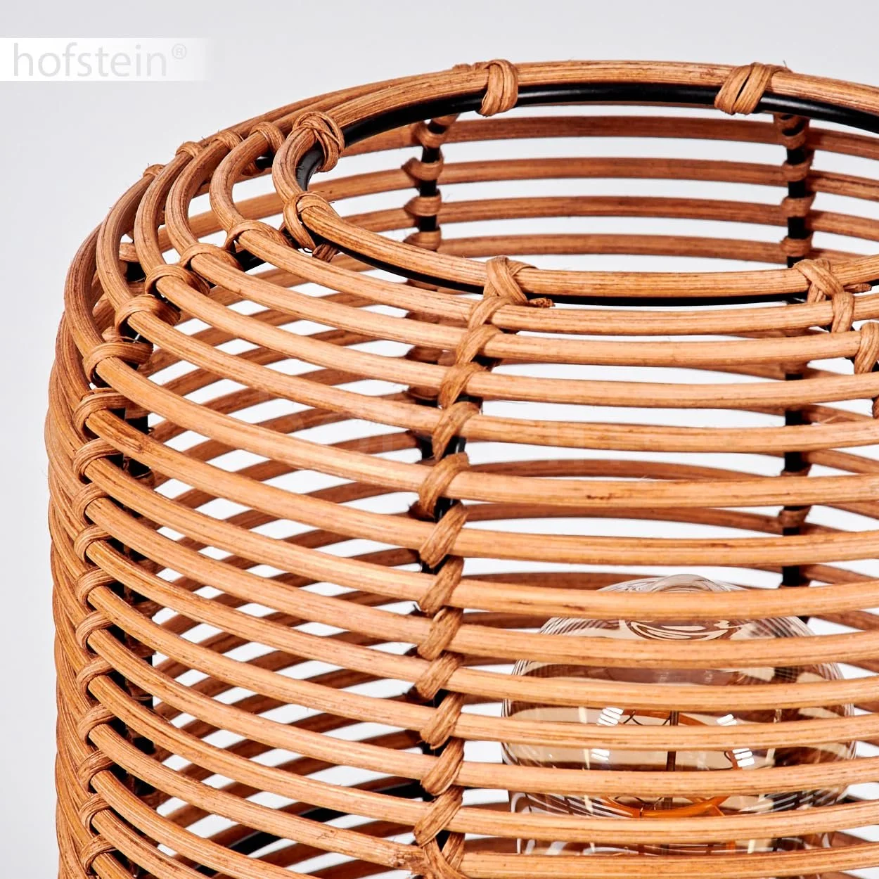 Настільна лампа Mulstrand Modern Boho Метал/Ротанг E27 Чорний/Натуральний, фото №4