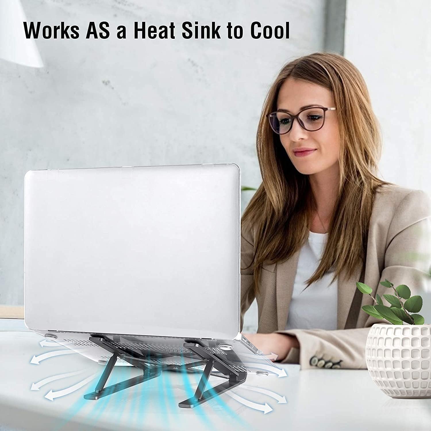 Підставка для ноутбука, складана, з регульованою висотою, портативна, фото №2