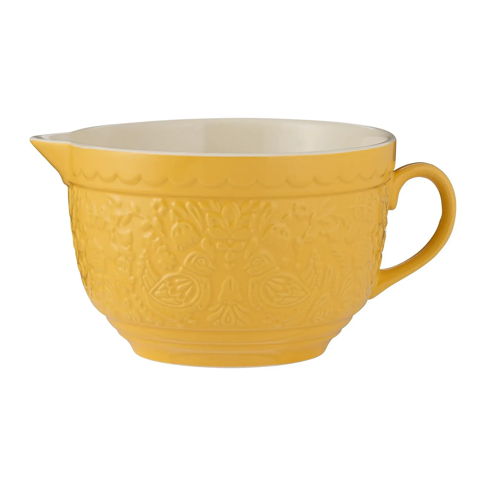 Миска для теста Stoneware Mason Cash Home to Roost 2,3 литра с ручкой, носиком для слива, фото №1