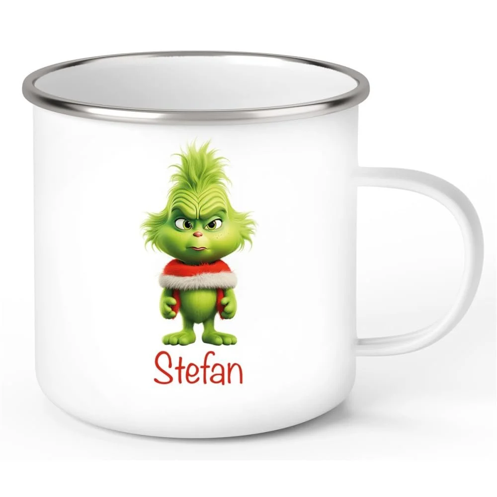 Кружка Різдвяний Грінч #1 Емальована або Керамічна Дитяча Кружка, фото №1