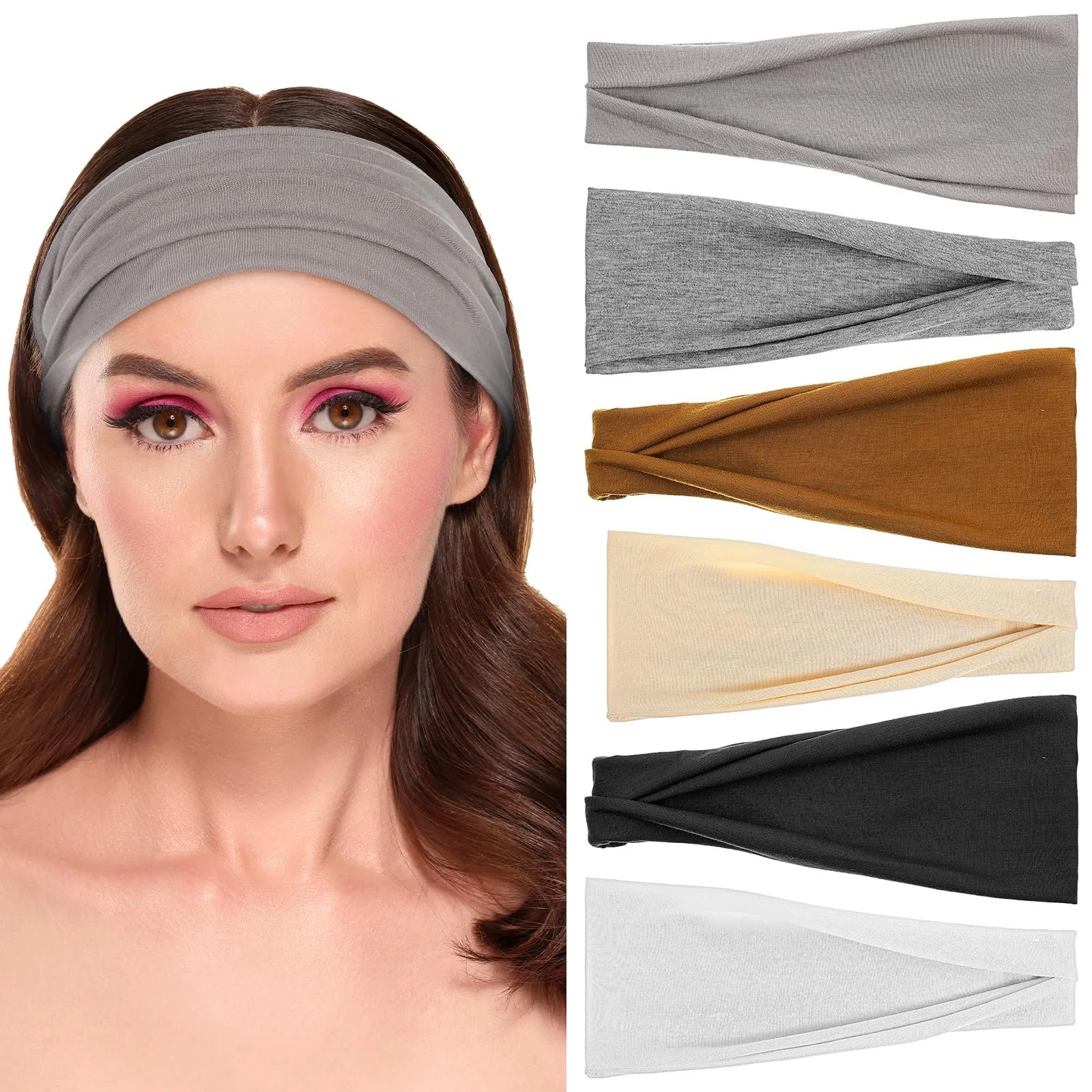 Набір із жіночих пов'язок на голову, 8.9 см шириною, фото №1