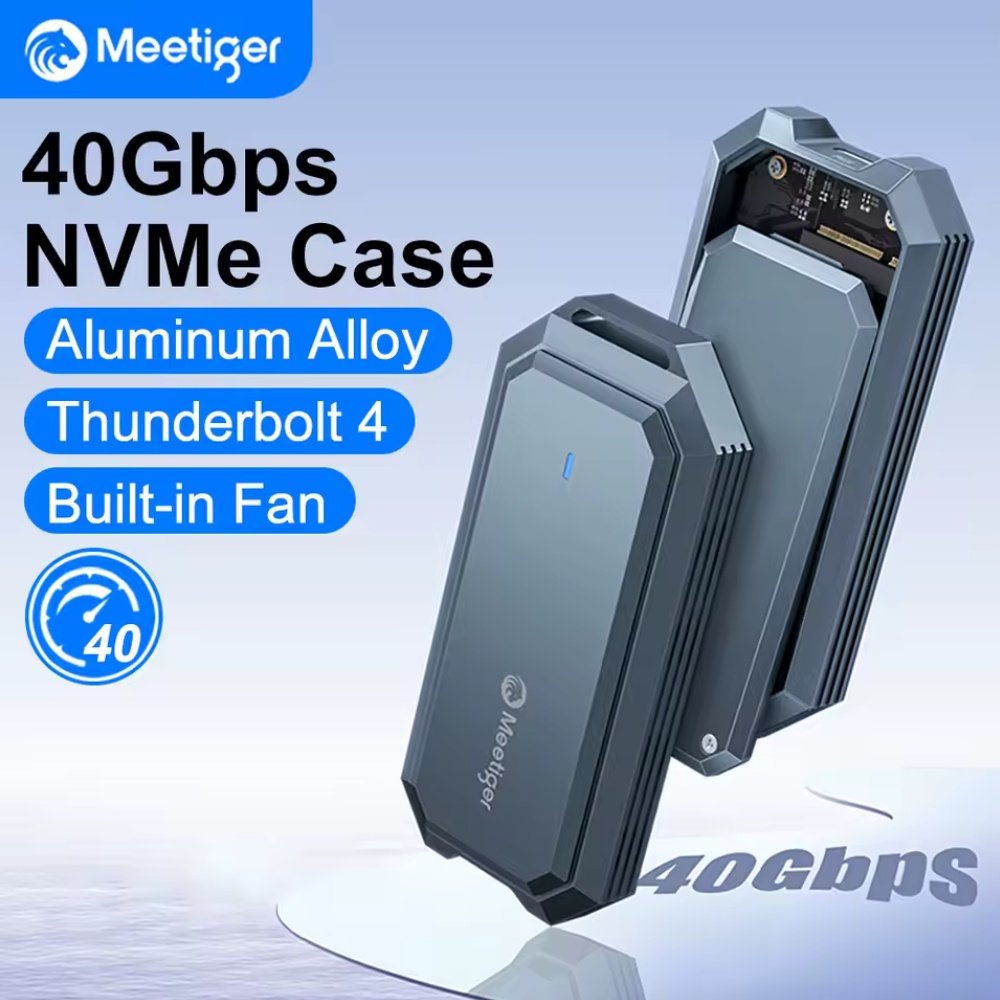 Зовнішній адаптер Meetiger PNU4 Fun 40Gbps M.2 NVMe SSD to USB4, фото №1