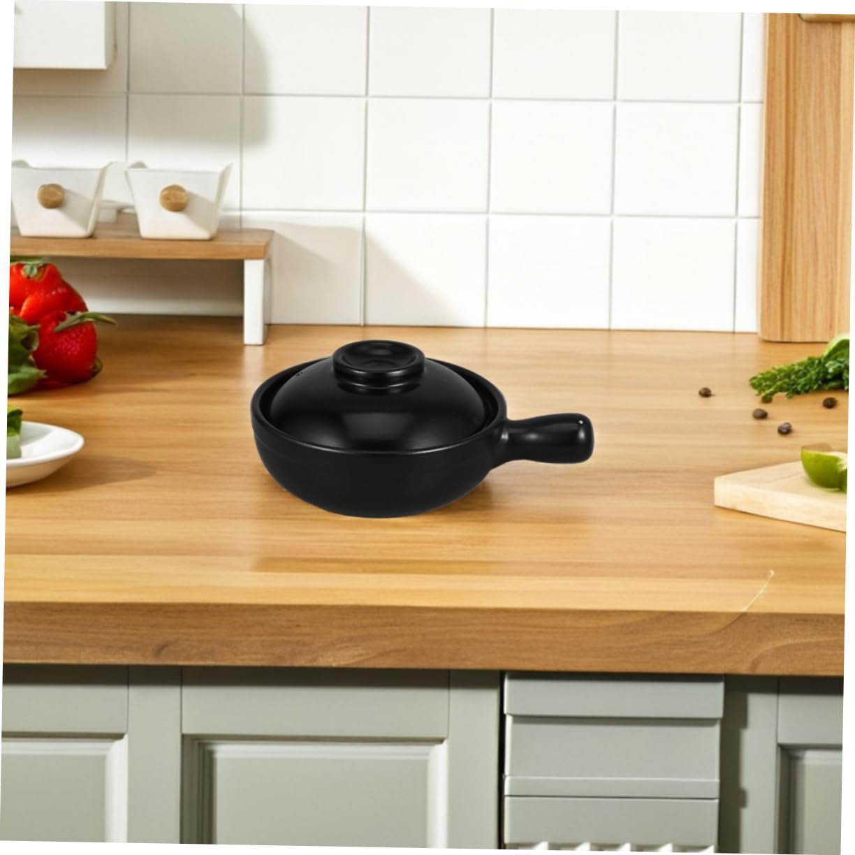 Ковш-жаровня керамічний японський з кришкою для супу та рису, фото №5 Ковш-жаровня керамічний японський з кришкою для супу та рису, фото №5