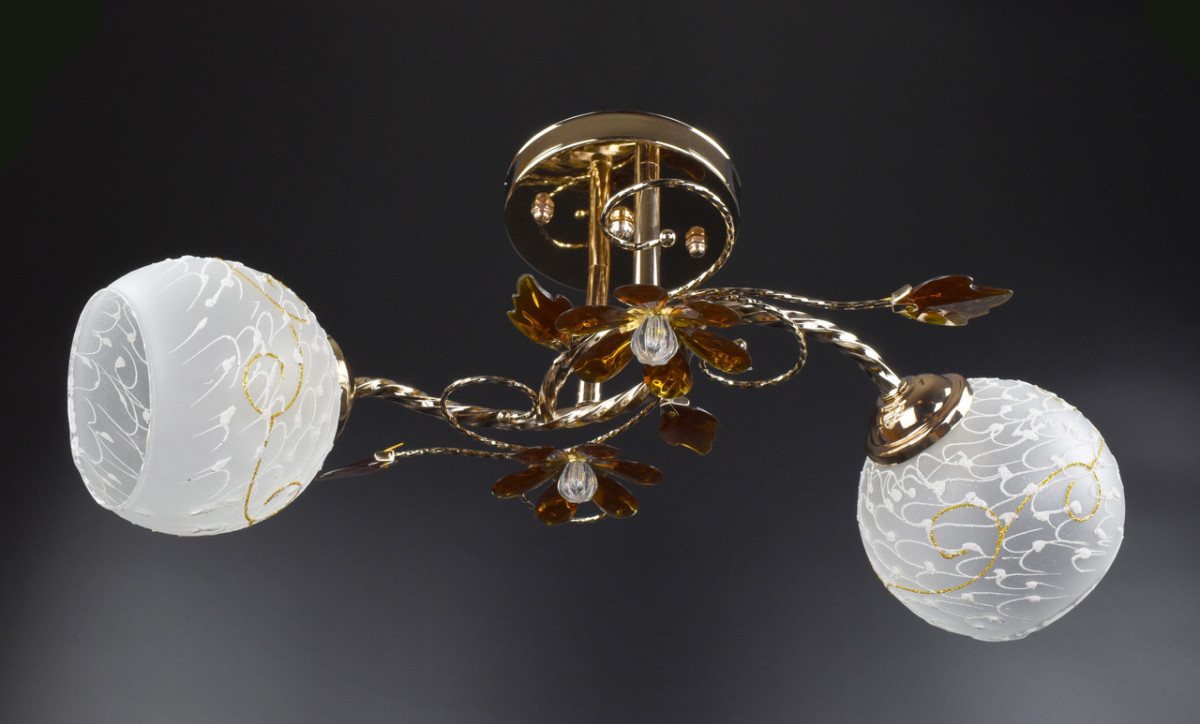 Люстра потолочная на 2 лампочки 4106/2-brown Коричневый 22х27х47 см, фото №1