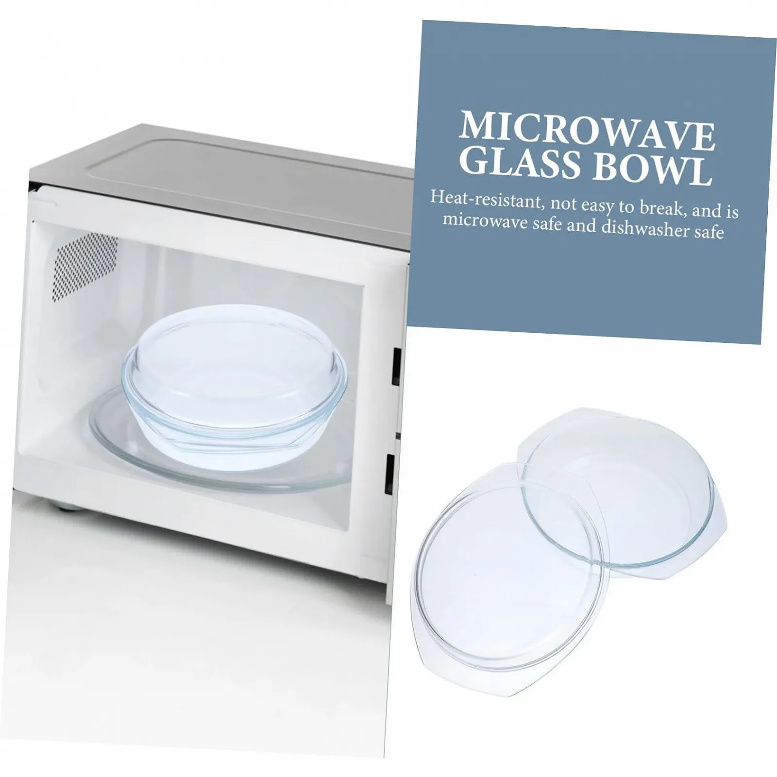 Кастрюля-кесероль Toyvian Круглая Термостойкое стекло с крышкой и ручками, фото №7