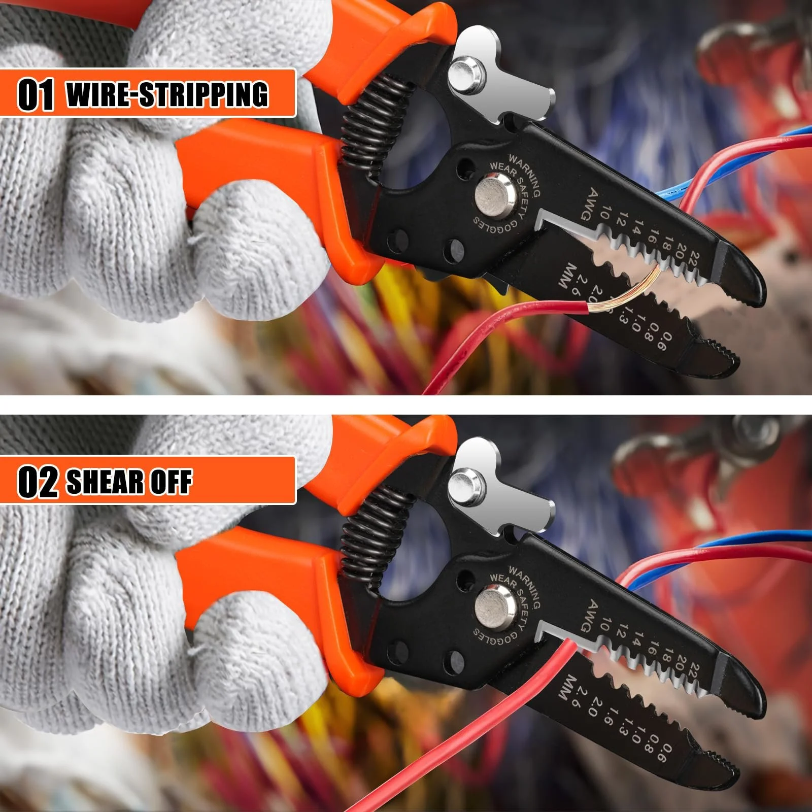 Многофункциональные плоскогубцы-стриппер 3-в-1 AWG 0-1.6 мм 210 мм, фото №5