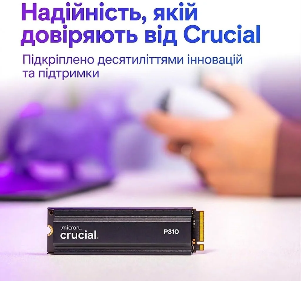 Накопитель SSD 2TB M.2 2280 NVMe PCIe 4.0 x4 Crucial P310 Heatsink для PS5/PC, фото №5