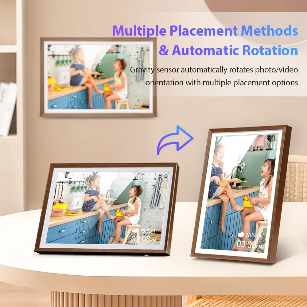 Цифровая фоторамка 10.1 дюйма WiFi Touchscreen HD 1280 x 800 IPS 32 GB Auto Rotation Bronze, фото №7