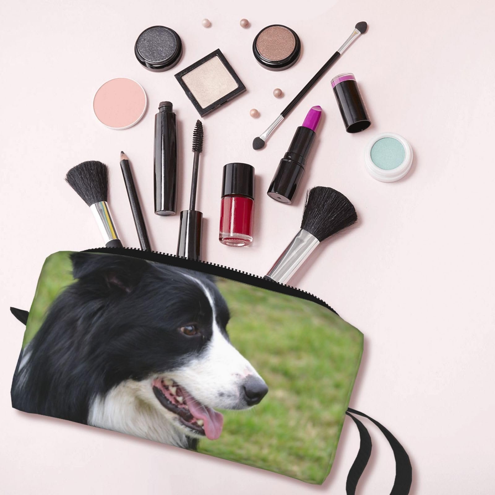 Косметичка Border Collie, портативна дорожня косметичка, органайзер, фото №6
