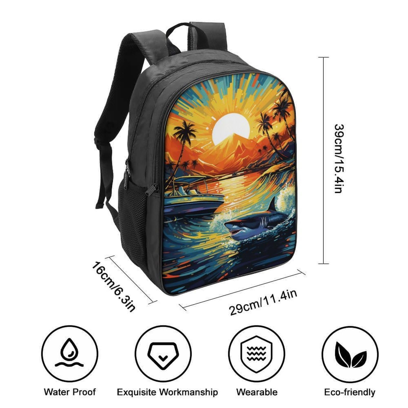 Шкільний Рюкзак DPEOANEBN Shark для Хлопчиків та Підлітків, Модель Style-4, 40 x 28 x 16 см, фото №2