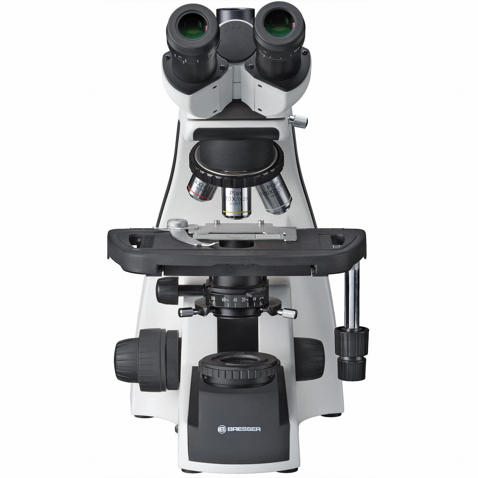 Микроскоп Bresser Science Infinity Professional, тринокулярный, проходящий свет, увеличение 40-1000x, planachr линзы, подсветка Köhlerian, очень яркий 3W LED, коаксиальный поперечный столик, c-mount адаптер, фото №2