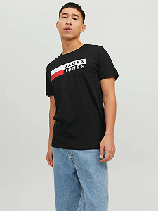 Футболка Jack & Jones LOGO TEE SS O-NECK NOOS 12151955 Черный XL - Фото 1
