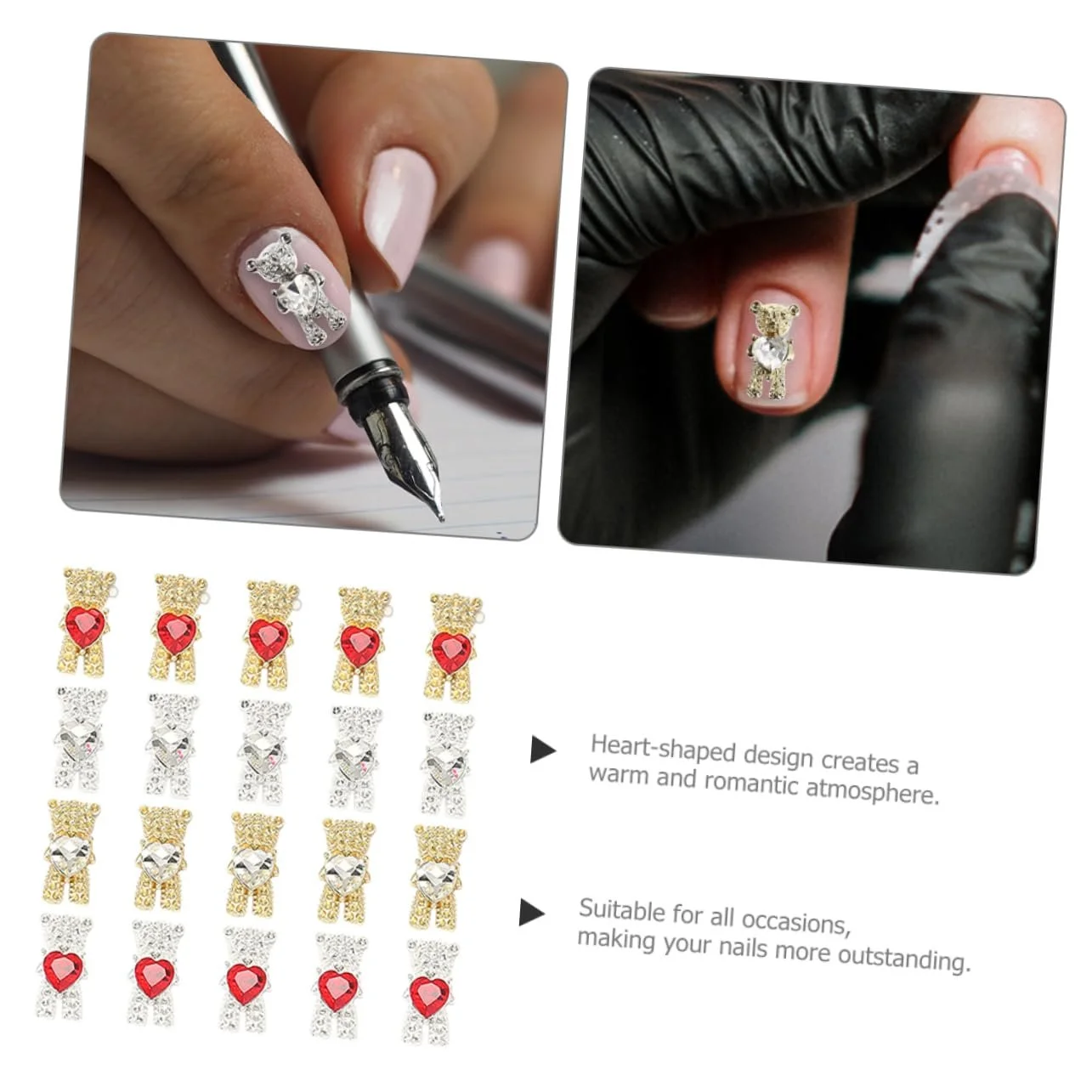 Наклейки для ногтей ABOOFAN Модные, мишки, для маникюра, 3D стразы, фото №7 Наклейки для ногтей ABOOFAN Модные, мишки, для маникюра, 3D стразы, фото №7