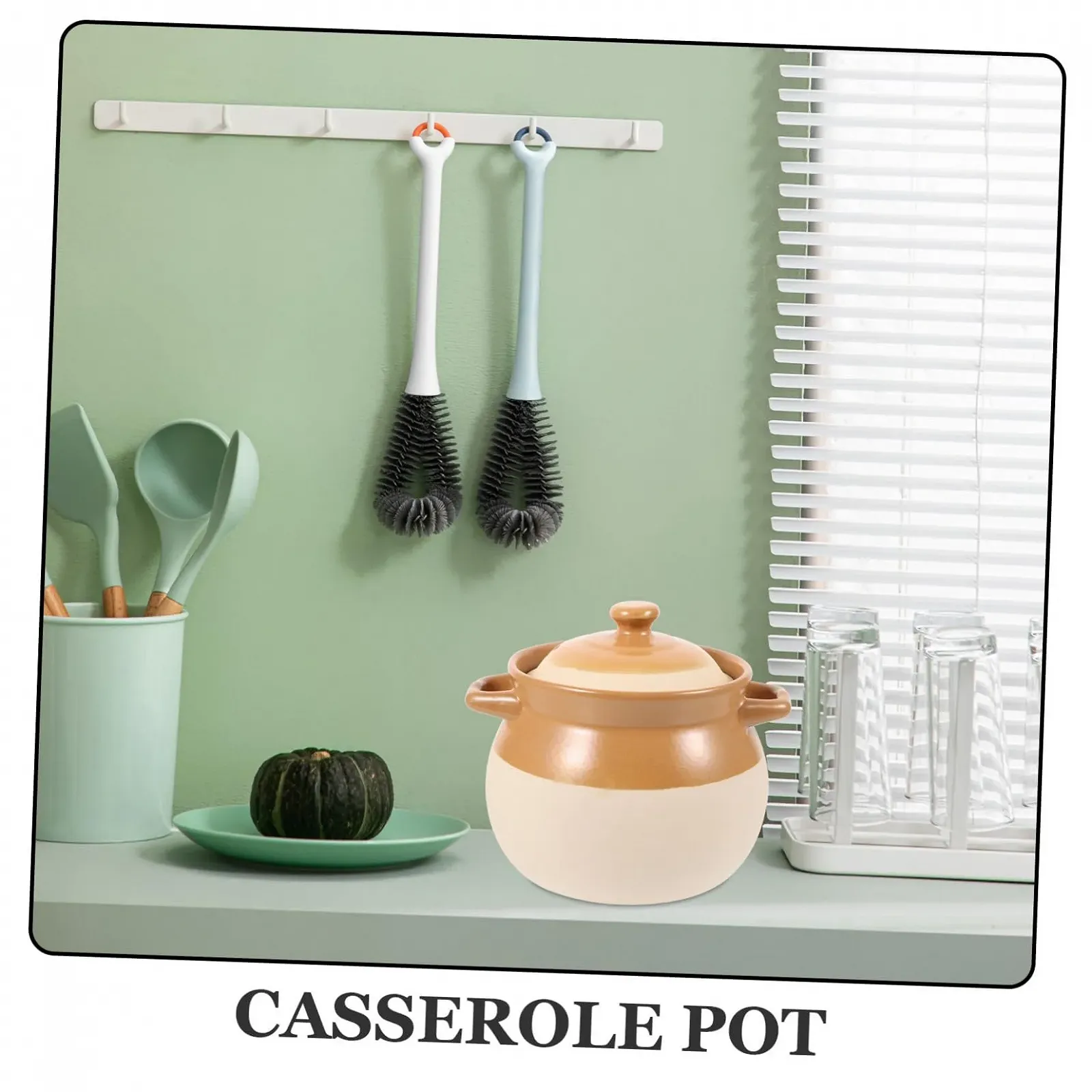 Керамическая кастрюля Gatuida Vintage многофункциональная для газовой плиты и открытого огня, фото №5