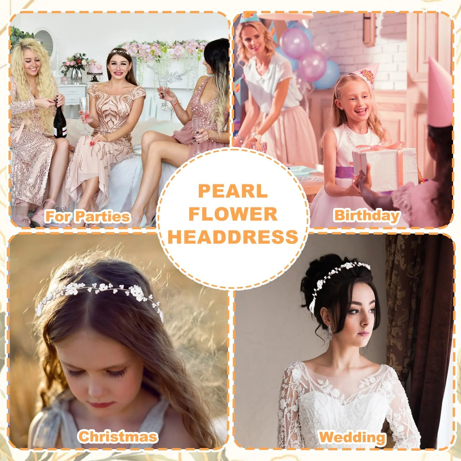 Аксесуари для волосся дитячі, Вінок з квітів 29 см, фото №7