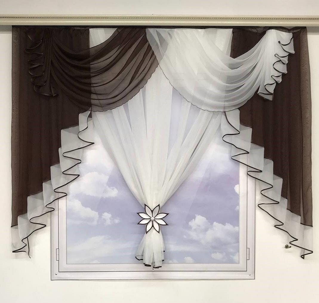 Короткая тюль в детскую ALBO 200x160 cm Шоколад (KU-176-14), фото №1