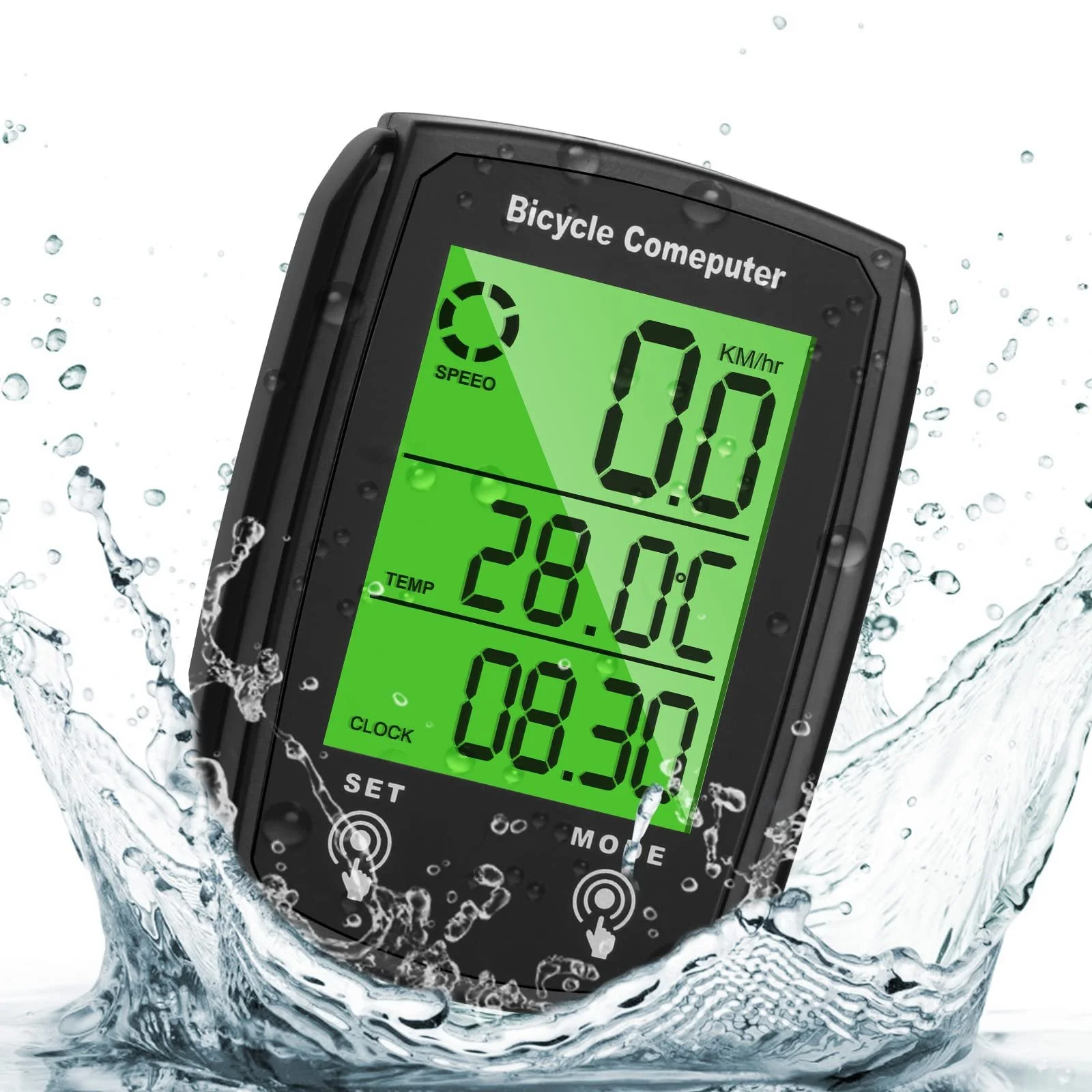 Велокомп'ютер URAQT Digital 19 Function IP65 LED Backlight, фото №1