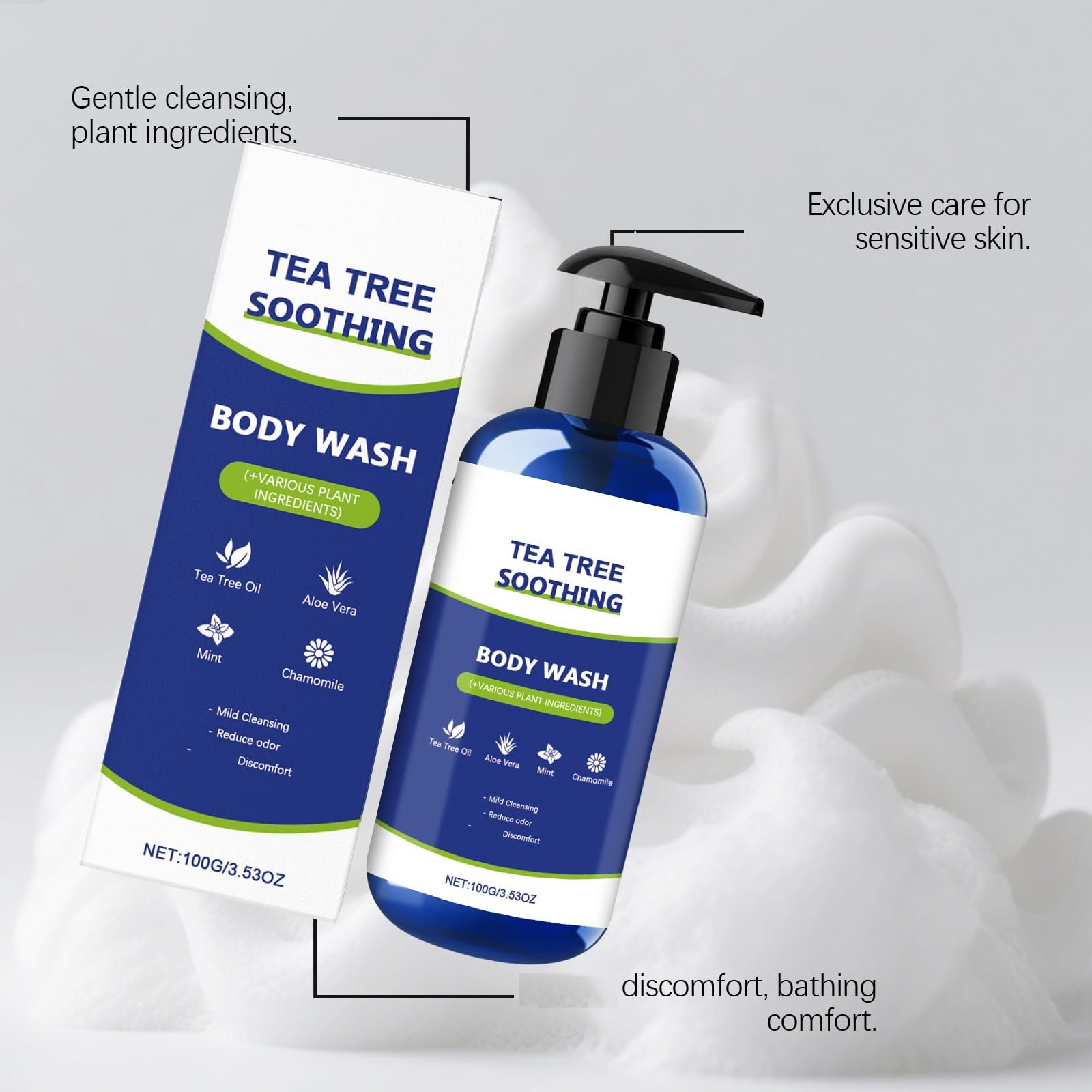 Гель для душу Tea Tree з олією чайного дерева очищення та нейтралізація запаху 100 г 2 шт, фото №5