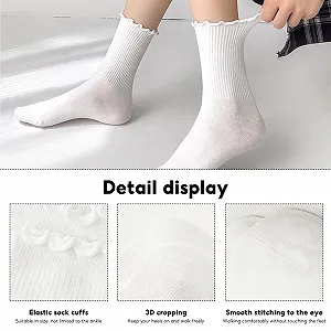 Носки с рюшами Женские, 10 пар белых носков с рюшами, носки с рюшами, женские носки принцессы, милые носки для женщин и девушек synthetic.ua - Фото 1