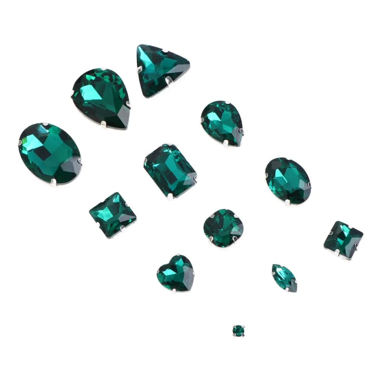 Краплі Brand Operitacx 100 шт. Декоративні стрази для одягу, квіткових ваз, коштовного каміння, шиття, прикрас, зелені діаманти, вітраж, пришивні кристали, фото №2