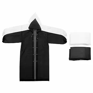 Дощовик PATIKIL 2 шт. Легкий багаторазовий EVA дощовик для дорослих для велоспорту, походів, активного відпочинку, чорний, білий - Фото 1