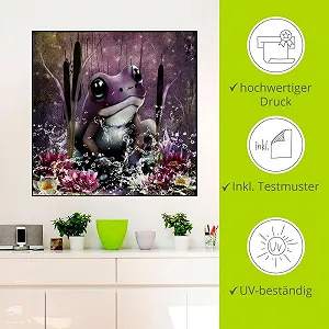 Наклейка на стіну ARTland U4VS 30 x 30 см Purple Frog Water Reeds Flowers Fairy Tale Garden Fantasy synthetic.ua - Фото 1