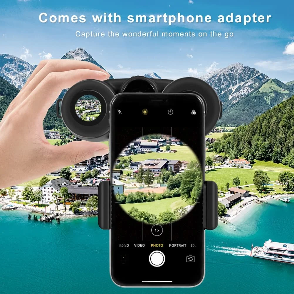 Бінокль OYU 10x42 HD Компактний Водонепроникний FMC Чорний, фото №4