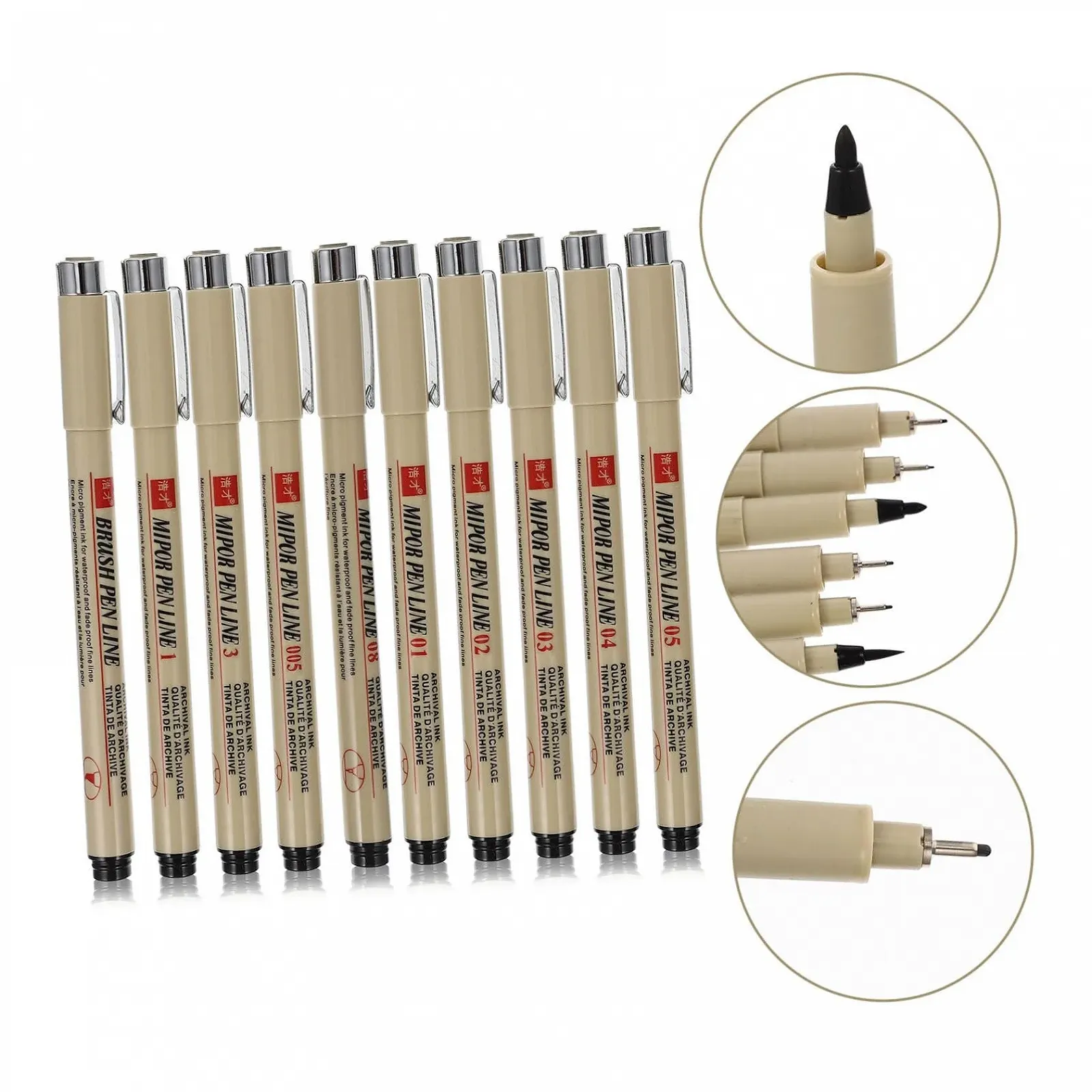 Лайнер Operitacx 10st водостійка Hakenleine Liner Farbstift Чорний, фото №5