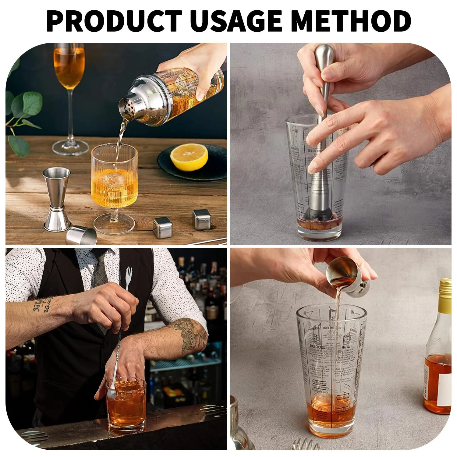 Стеклянный коктейльный шейкер из нержавеющей стали с герметичной крышкой Boston Shaker Martini Shaker, фото №2 Стеклянный коктейльный шейкер из нержавеющей стали с герметичной крышкой Boston Shaker Martini Shaker, фото №2