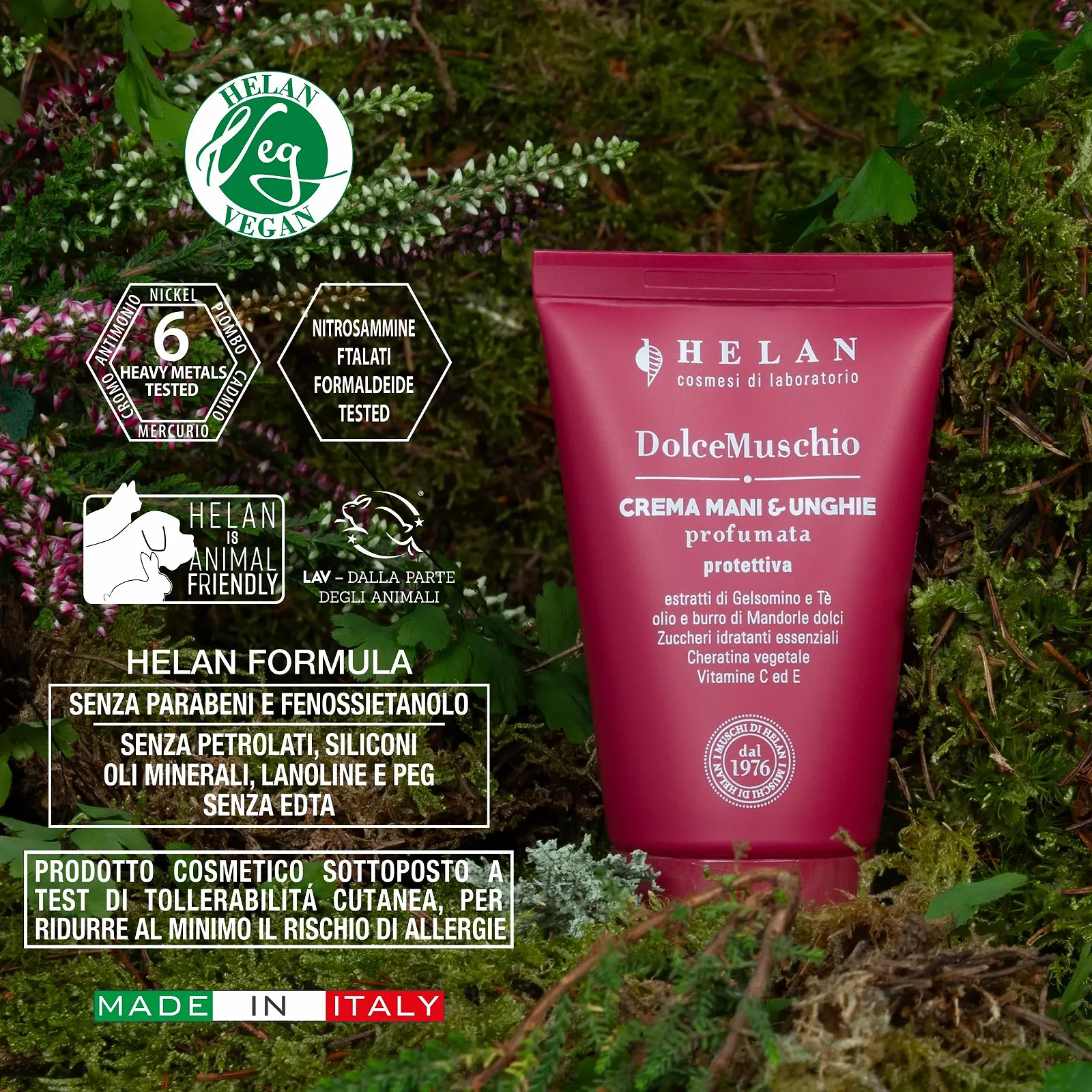 Крем для рук Helan Dolce Muschio відновлюючий для сухої та потрісканої шкіри, фото №5