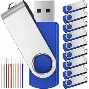 USB-накопичувач FEBNISCTE 8GB Pack of 10 USB 2.0 Blue - Фото 1