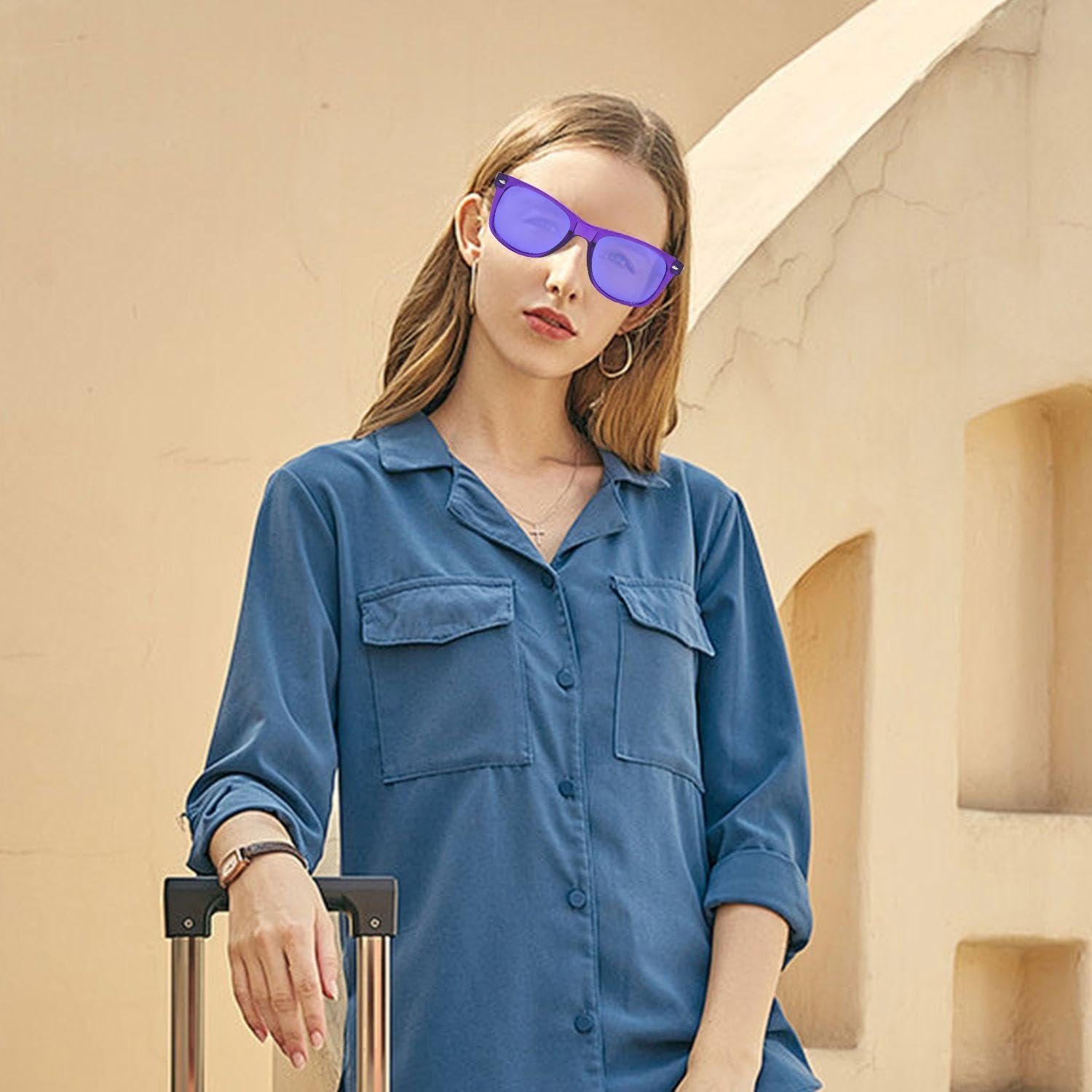 Сонцезахисні Окуляри Квадратні Фіолетовий, Помаранчевий (2 шт), фото №6