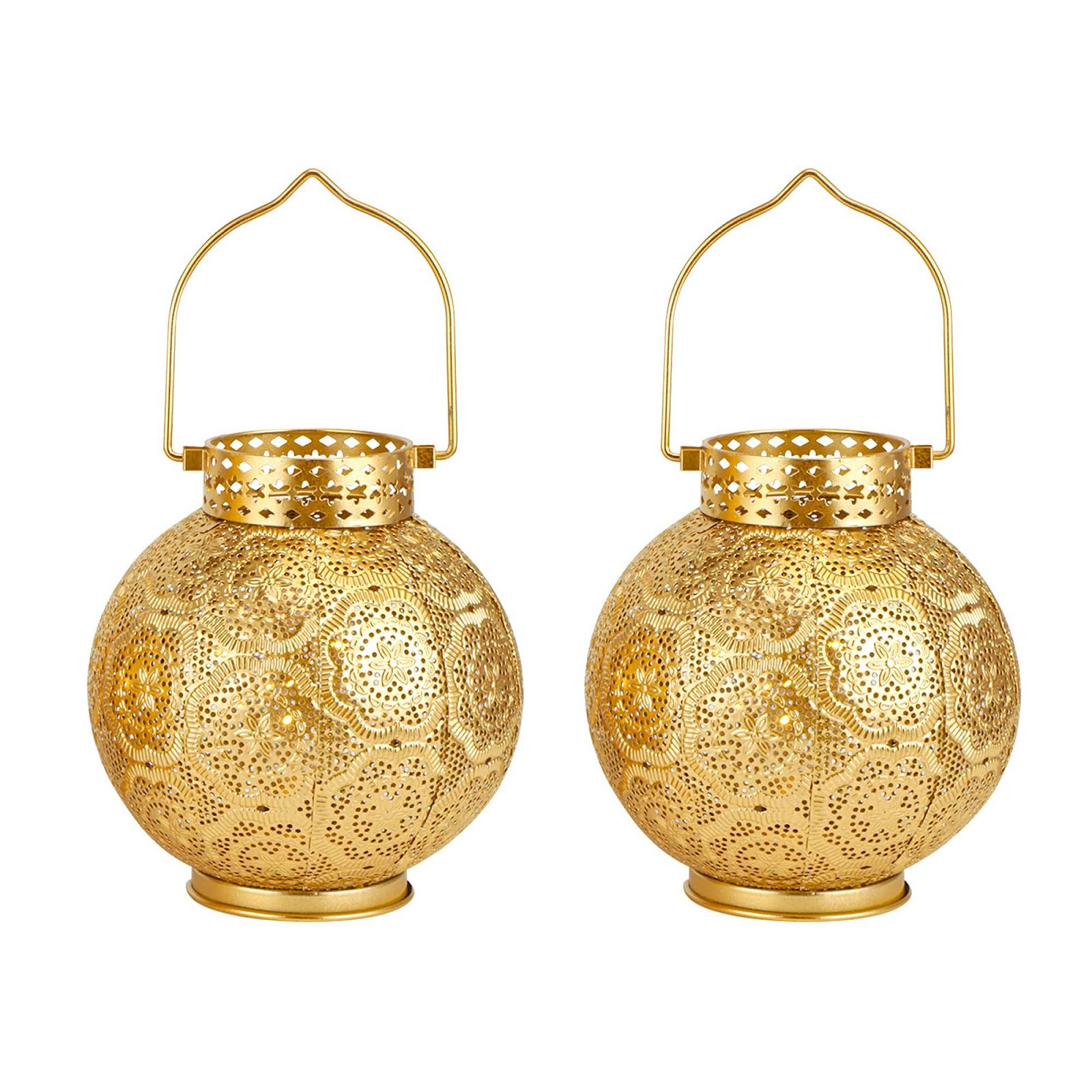 Настільна лампа TRIROCKS Набір 2 шт. Марокканський стиль Метал 18 см Батарейки LED, фото №4