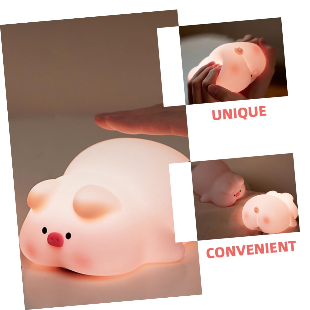 Світильник DOITOOL Piggy Pats нічник для спальні настільний лампа зарядна силіконова, фото №4