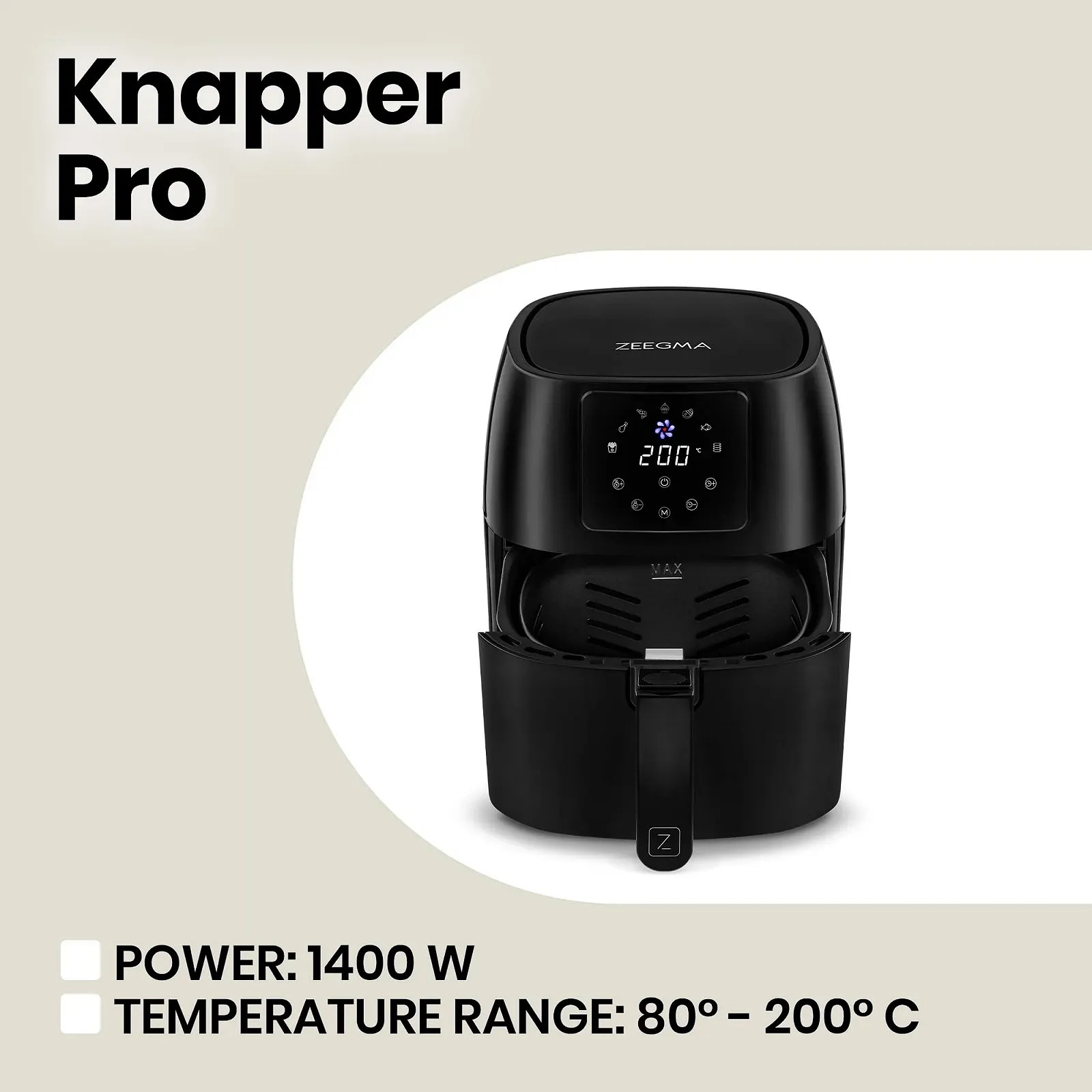 Мультипіч ZEEGMA Knapper Pro Turbo 1400W 8 Programmes 4.5L Teflon Coating, фото №3 Мультипіч ZEEGMA Knapper Pro Turbo 1400W 8 Programmes 4.5L Teflon Coating, фото №3