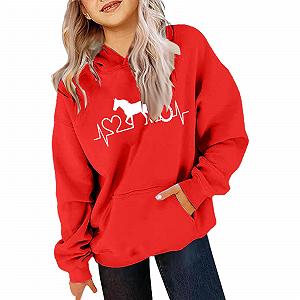 Толстовка з капюшоном Generisch Дитяча з довгими рукавами з принтом коня synthetic.ua - Фото 1