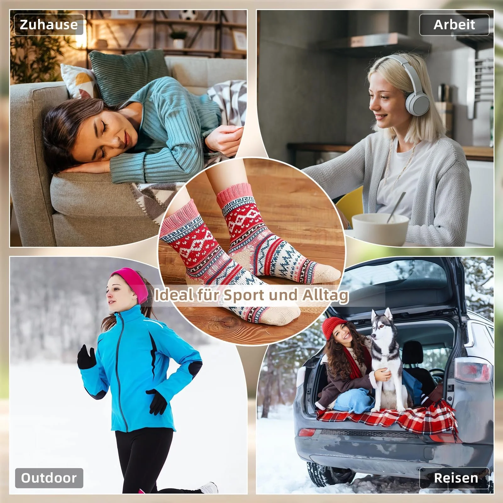 Носки Kaempe шерстяные 5 пар 39-42, фото №6