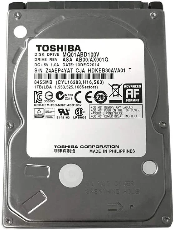 Внутренний жесткий диск 2.5" Toshiba MQ04ABF100 1TB 5400 об/мин 120 Мб/с SATA III, фото №1 Внутренний жесткий диск 2.5" Toshiba MQ04ABF100 1TB 5400 об/мин 120 Мб/с SATA III, фото №1