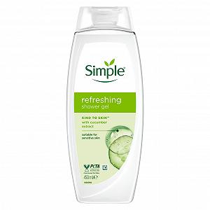 Гель для душу Simple Gentle on Skin Refreshing Cucumber Extracts and Pro-Vitamin B5 6 x 450 мл - Фото 1