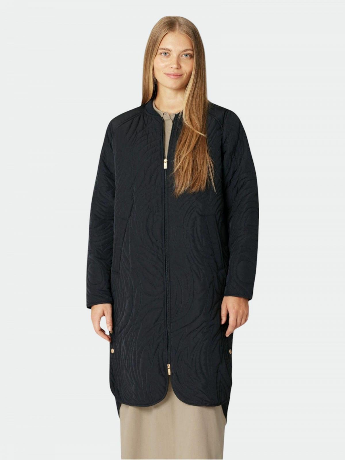 Пальто стьобане Ilse Jacobsen DUNE06 A-силуету з бічними розрізами і двосторонньою блискавкою, фото №3