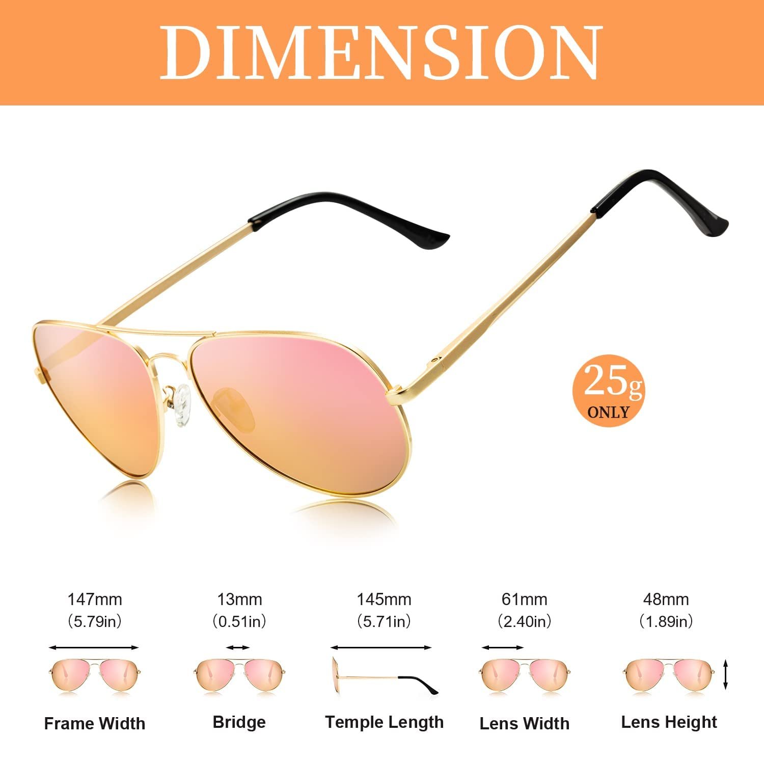 Авіатори SODQW Жіночі Сонцезахисні окуляри Дзеркальні Поляризовані Металева оправа, фото №4