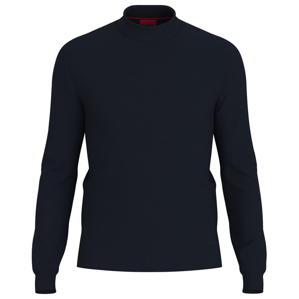 Джемпер HUGO Slim-Fit San Matteo-M, вовна, комір-стійка, темно-синій, фото №2