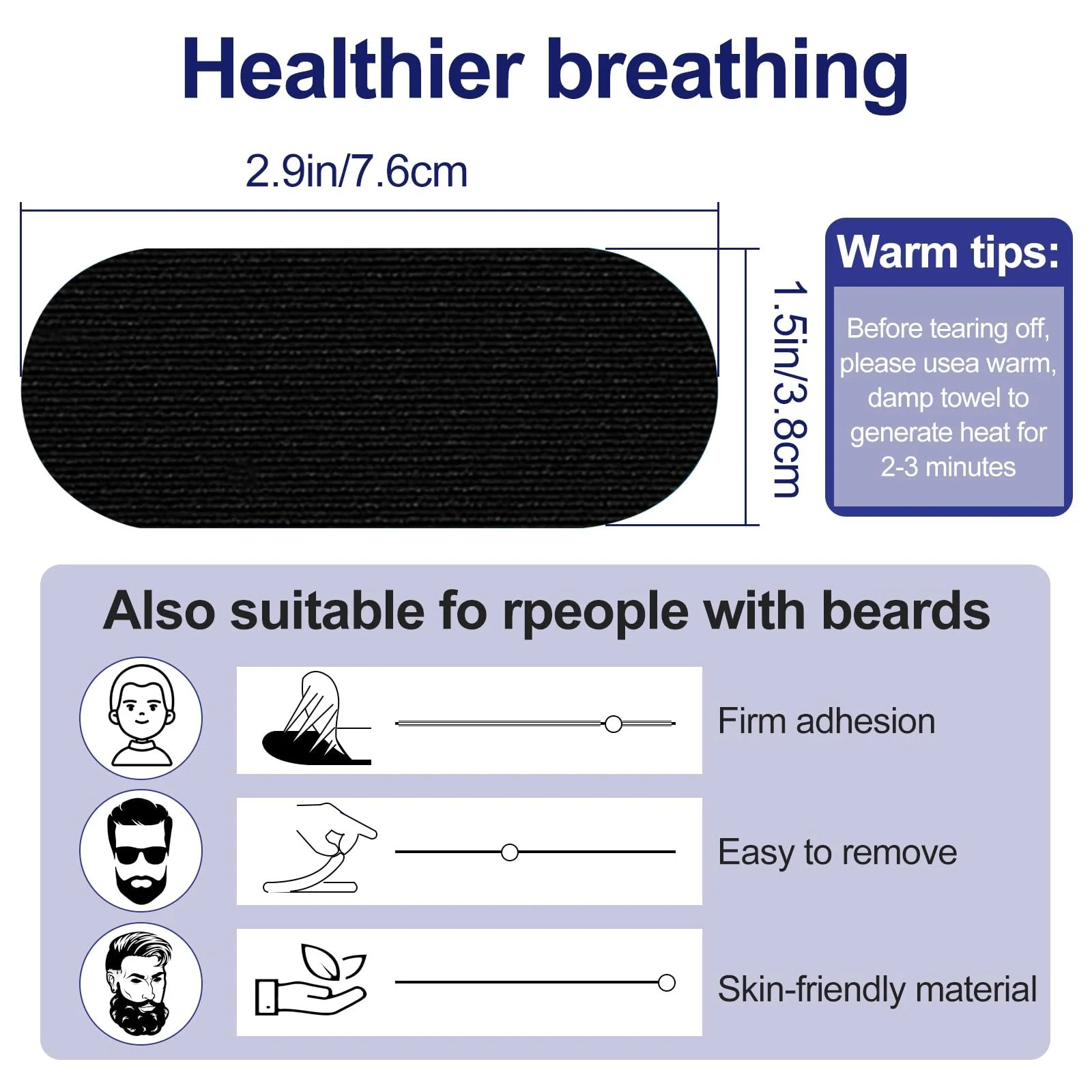 Полоски для рта Forhome, 100 шт., пластырь от храпа, для сна., фото №3 Полоски для рта Forhome, 100 шт., пластырь от храпа, для сна., фото №3