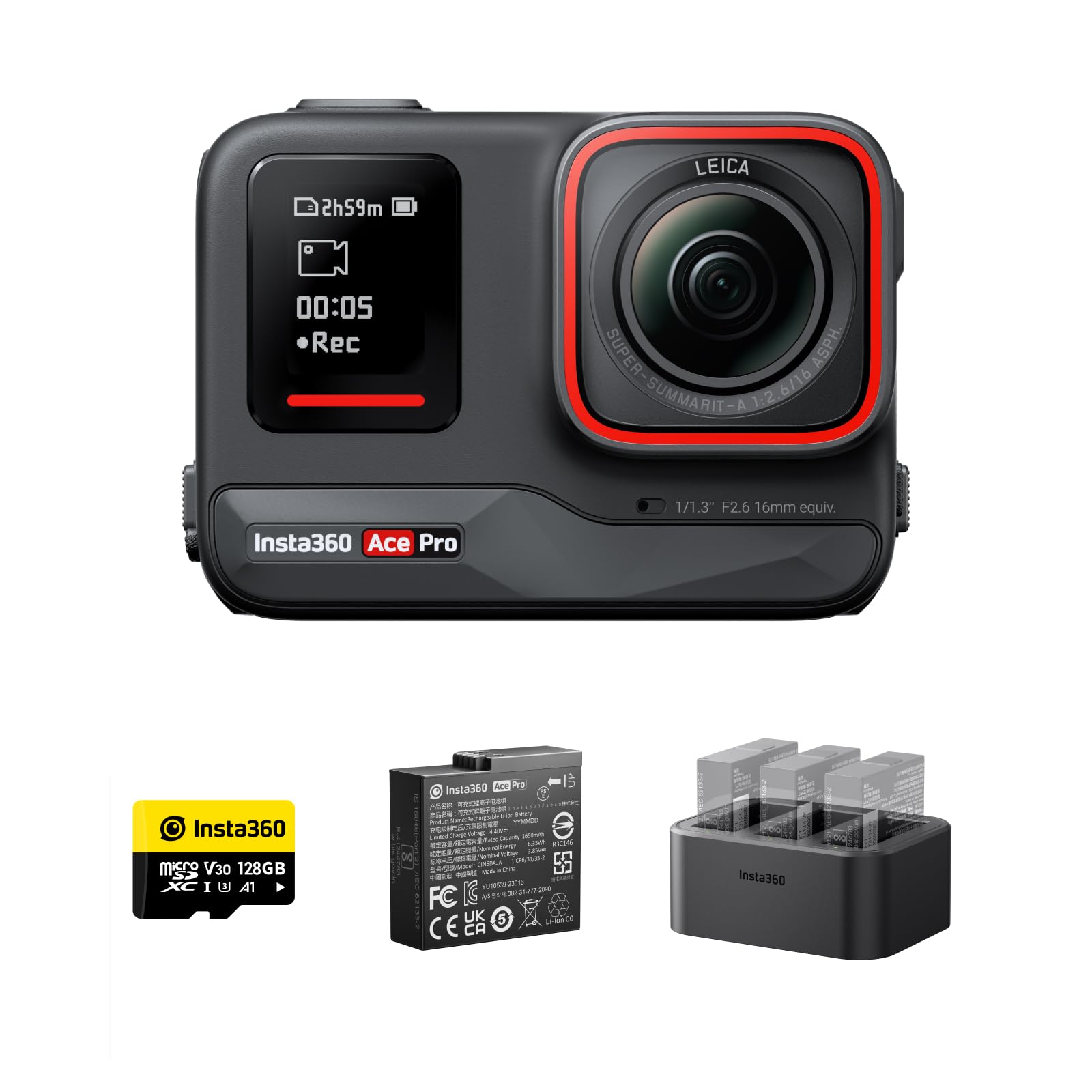 Екшн-камера Insta360 Ace Pro Endurance Kit 1/1.3" 4K120fps 2.4" Водонепроникна, фото №1