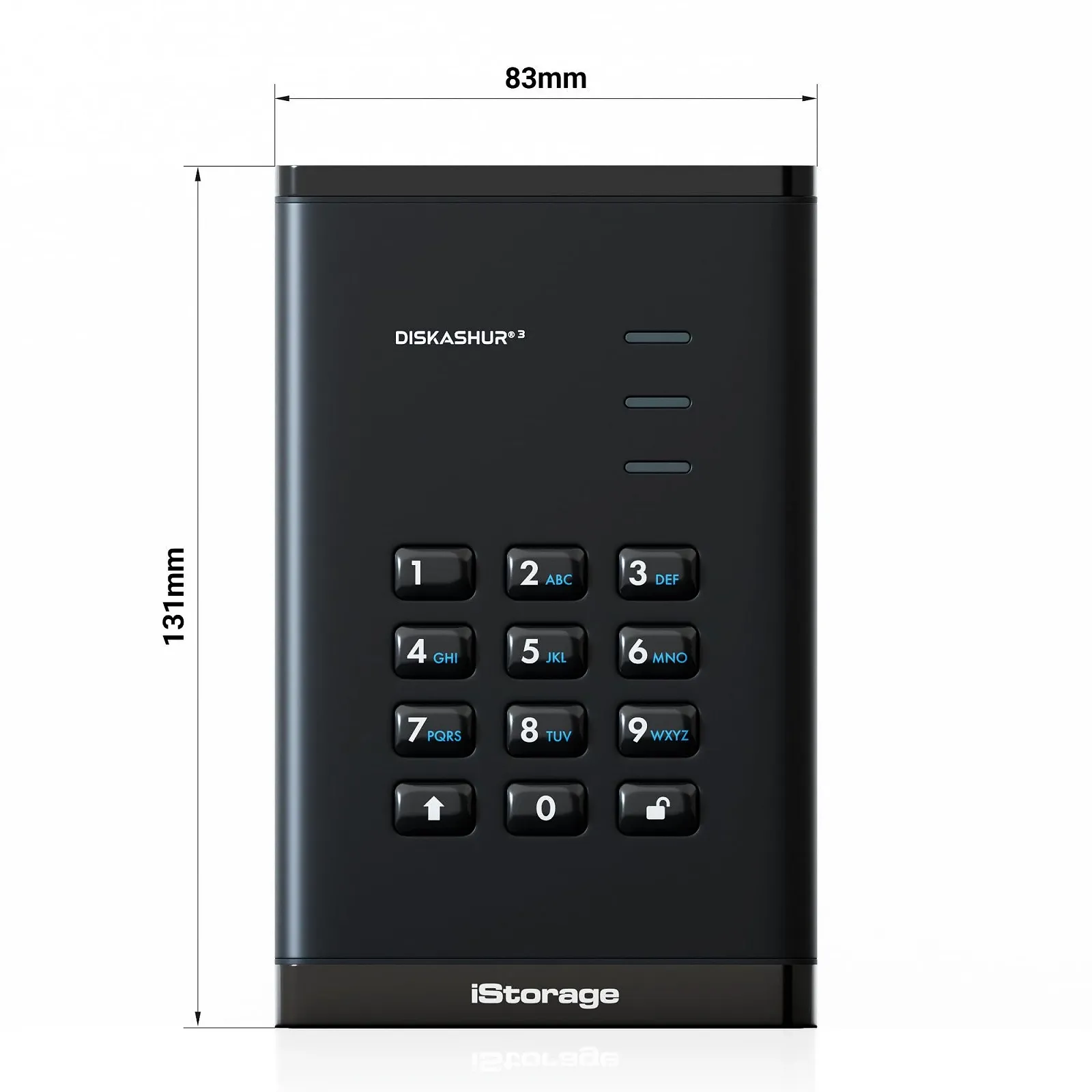 Портативний жорсткий диск iStorage diskAshur3 HDD 4 ТБ Чорний, фото №4
