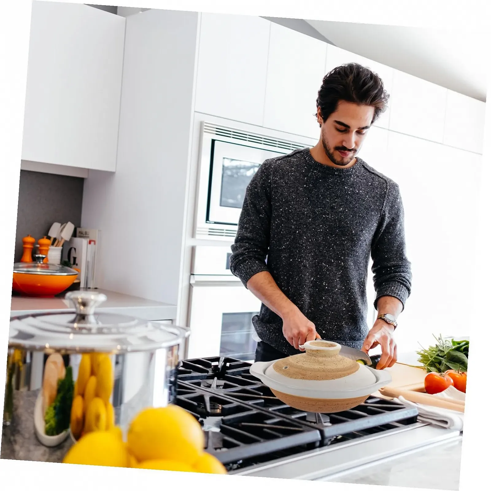 Кастрюля для запекания VALICLUD Керамическая с крышкой Японский стиль, фото №6