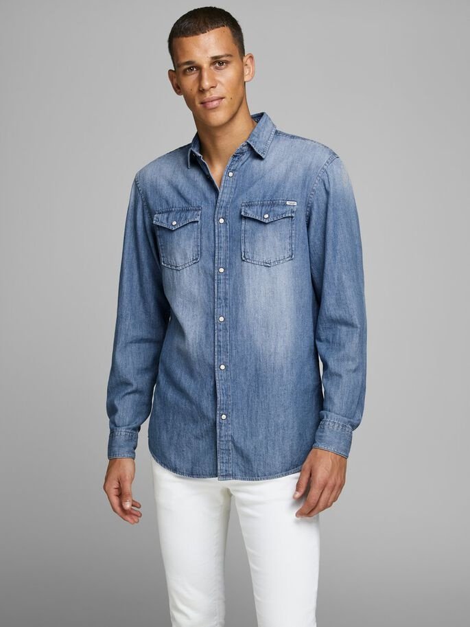 Рубашка Jack&Jones SHERIDAN L/S NOOS 12138115 Голубой S, фото №2