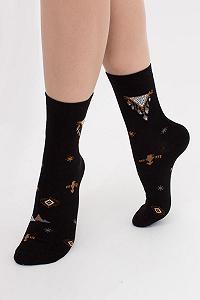 Жіночі бавовняні шкарпетки, чорні - Фото 1